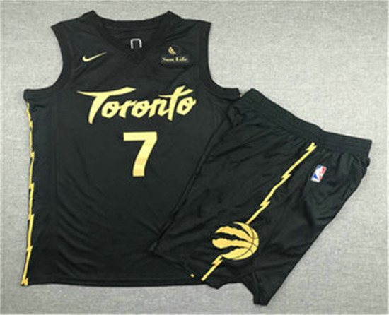 2020 Men's Toronto Raptors #7 Kyle Lowry Black Nike City Edition Swingman Jersey With Shorts