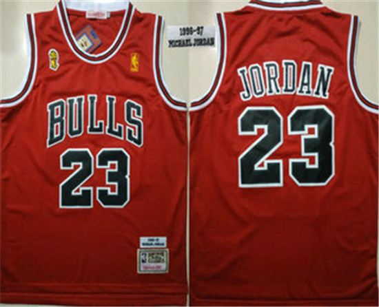 2020 Men's Chicago Bulls #23 Michael Jordan 1996-97 Red With Champions Patch Hardwood Classics Soul