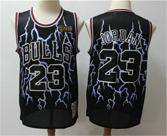 2020 Men's Chicago Bulls #23 Michael Jordan Black Hardwood Classics Throwback Limited Jersey