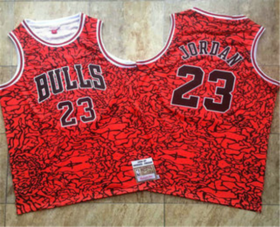 2020 Men's Chicago Bulls #23 Michael Jordan 1996-97 Red Split Hardwood Classics Soul AU Throwback Je