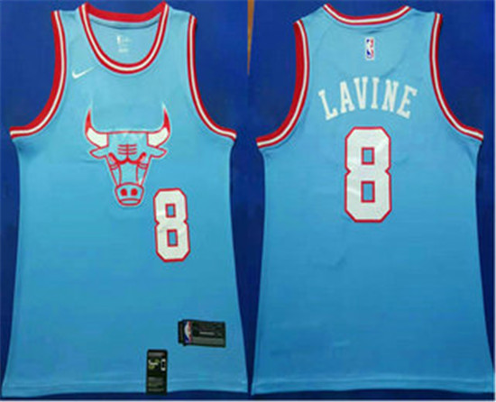 2020 Men's Chicago Bulls #8 Zach LaVine Blue 2019-20 City Edition Nike Swingman Stitched NBA Jersey