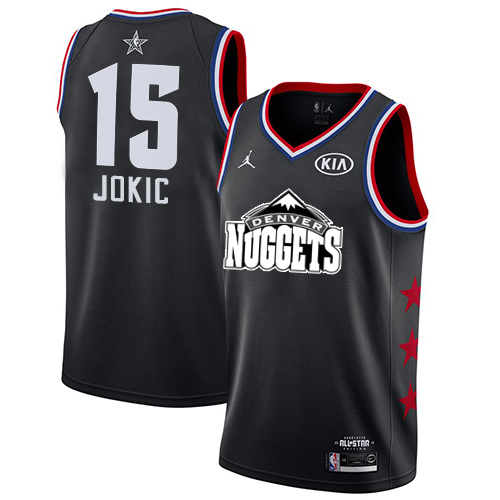 2020 Nuggets #15 Nikola Jokic Black Basketball Jordan Swingman 2019 All-Star Game Jersey