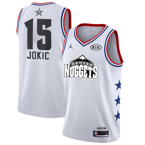 2020 Nuggets #15 Nikola Jokic White Basketball Jordan Swingman 2019 All-Star Game Jersey