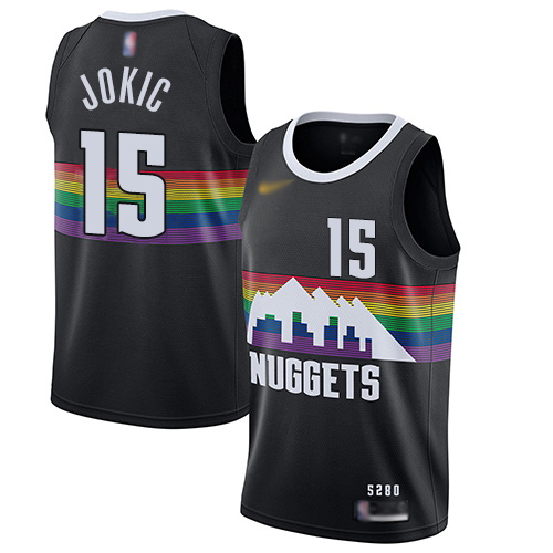 2020 Nuggets #15 Nikola Jokic Black Basketball Swingman City Edition 2019-20 Jersey