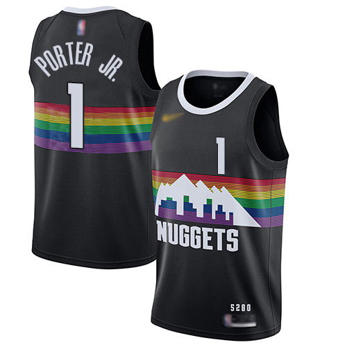 2020 Nuggets #1 Michael Porter Jr. Black Basketball Swingman City Edition 2019-20 Jersey