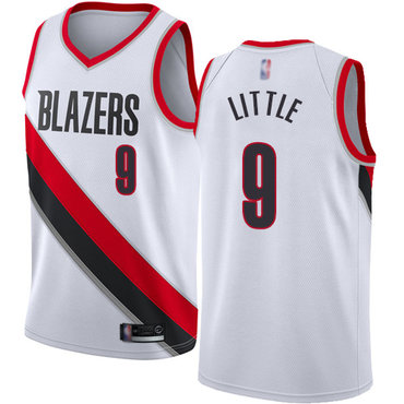 2020 Blazers #9 Nassir Little White Basketball Swingman Association Edition Jersey