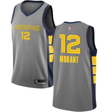 2020 Grizzlies #12 Ja Morant Gray Basketball Swingman City Edition 2018-19 Jersey