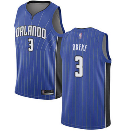 2020 Magic #3 Chuma Okeke Royal Basketball Swingman Icon Edition Jersey