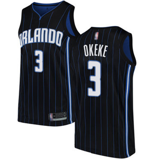 2020 Magic #3 Chuma Okeke Black Basketball Swingman Statement Edition Jersey