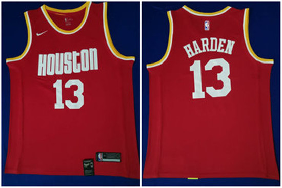 2020 Rockets 13 James Harden Red Nike Swingman Jersey