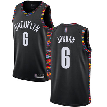 2020 Nets #6 DeAndre Jordan Black Basketball Swingman City Edition 2018-19 Jersey