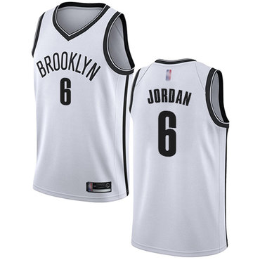 2020 Nets #6 DeAndre Jordan White Basketball Swingman Association Edition Jersey