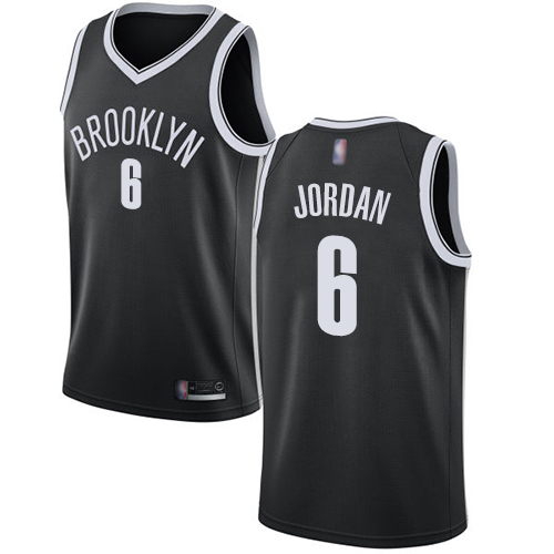 2020 Nets #6 DeAndre Jordan Black Basketball Swingman Icon Edition Jersey