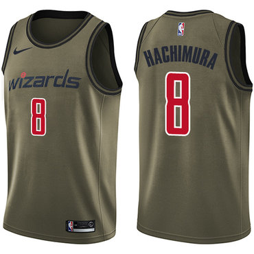 2020 Wizards #8 Rui Hachimura Green Salute to Service Basketball Swingman Jersey