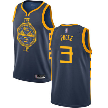 2020 Warriors #3 Jordan Poole Navy Basketball Swingman City Edition 2018-19 Jersey