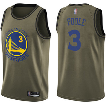 2020 Warriors #3 Jordan Poole Green Basketball Swingman Salute to Service Jersey