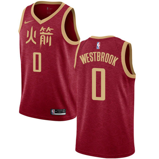 2020 Nike Rockets #0 Russell Westbrook Red NBA Swingman City Edition 2018-19 Jersey