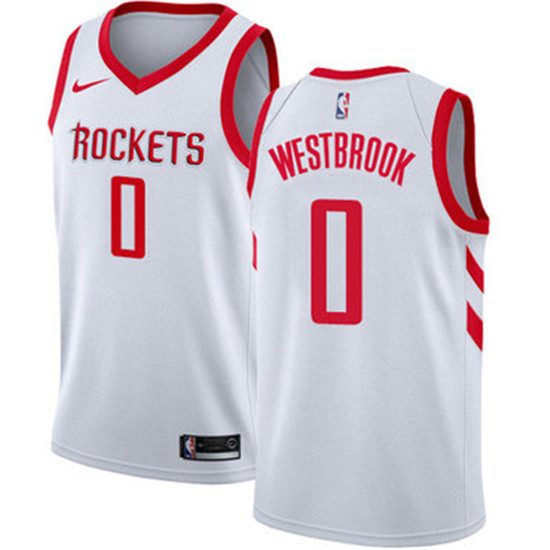 2020 Nike Rockets #0 Russell Westbrook White NBA Swingman Association Edition Jersey