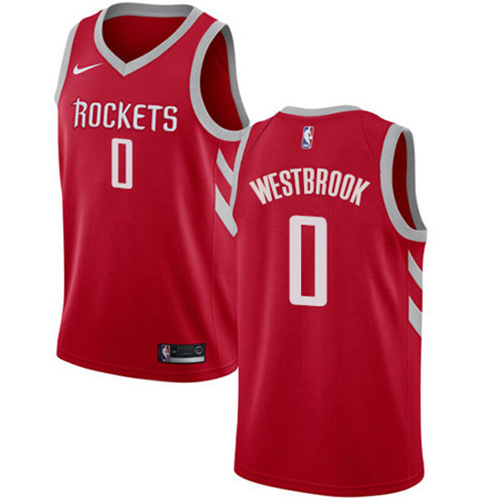 2020 Nike Rockets #0 Russell Westbrook Red NBA Swingman Icon Edition Jersey