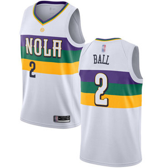 2020 Pelicans #2 Lonzo Ball White Basketball Swingman City Edition 2018-19 Jersey