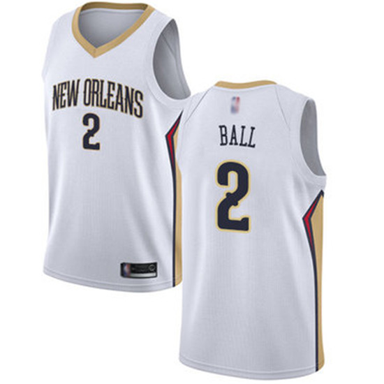 2020 Pelicans #2 Lonzo Ball White Basketball Swingman Association Edition Jersey