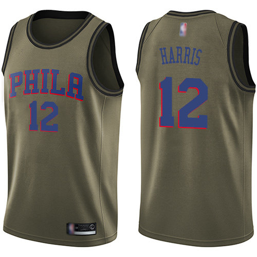 2020 76ers #12 Tobias Harris Green Basketball Swingman Salute to Service Jersey