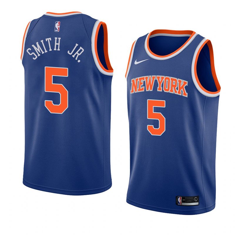 2020 Nike Knicks #5 Dennis Smith Jr.NBA Swingman Blue Icon Edition Jersey