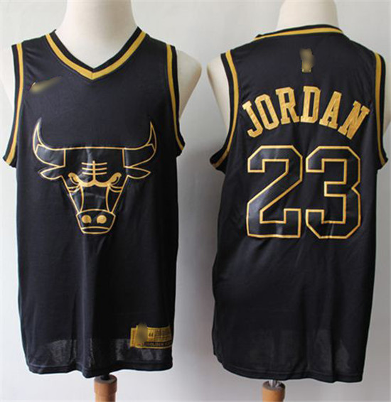 2020 Nike Bulls #23 Michael Jordan Black Gold NBA Swingman Limited Edition Jersey