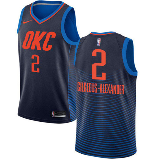 2020 Nike Thunder #2 Shai Gilgeous-Alexander Navy Blue NBA Swingman Statement Edition Jersey