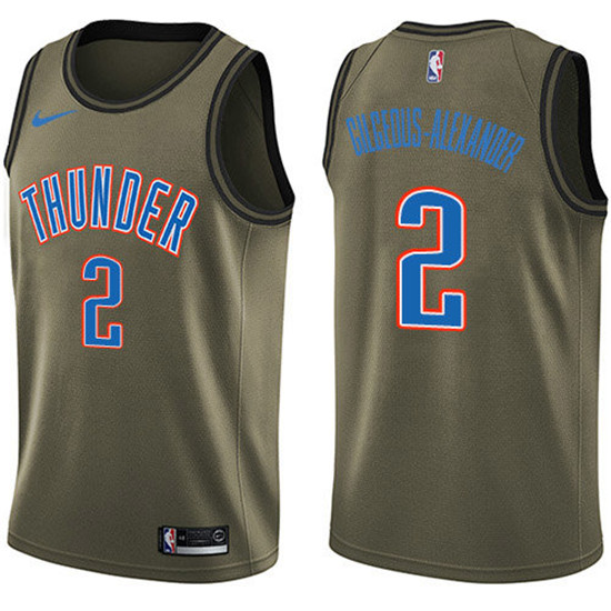 2020 Nike Thunder #2 Shai Gilgeous-Alexander Green NBA Swingman Salute to Service Jersey