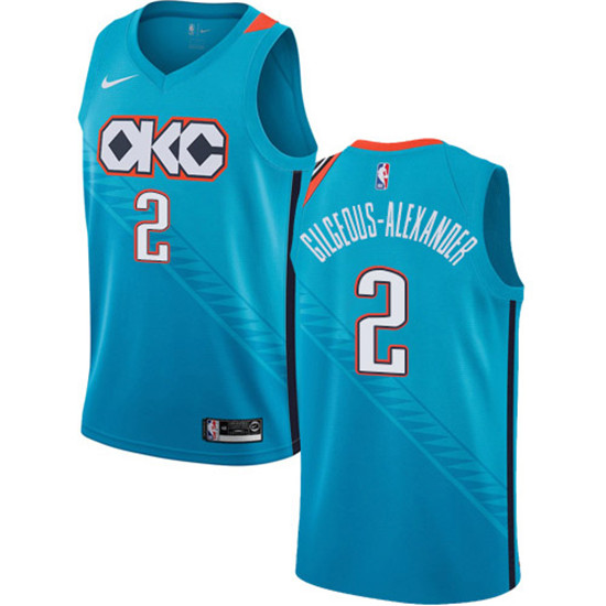 2020 Nike Thunder #2 Shai Gilgeous-Alexander Turquoise NBA Swingman City Edition 2018-19 Jersey