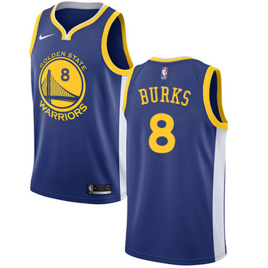 2020 Nike Warriors #8 Alec Burks Blue NBA Swingman Icon Edition Jersey