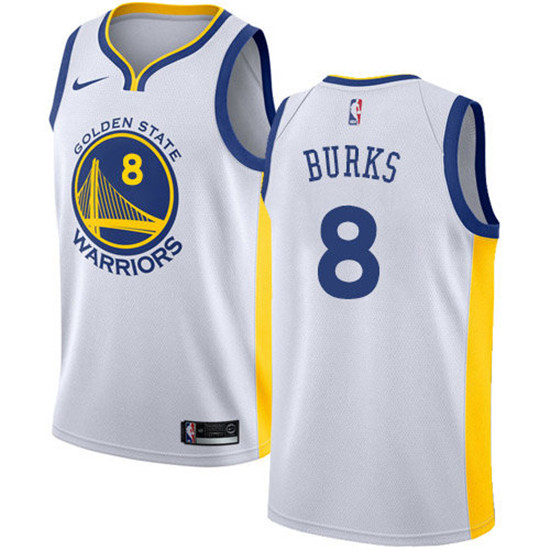 2020 Nike Warriors #8 Alec Burks White NBA Swingman Association Edition Jersey