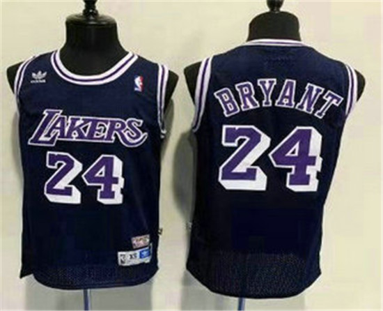 2020 Men's Los Angeles Lakers #24 Kobe Bryant Navy Blue Hardwood Classics Soul Swingman Throwback Je