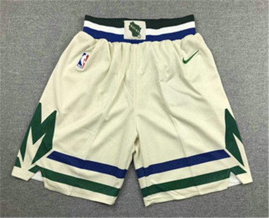 2020 Men's Milwaukee Bucks Cream City Edition NBA Swingman Shorts