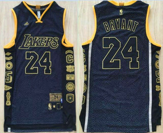 2020 Men's Los Angeles Lakers #24 Kobe Bryant Black Retired Commemorative Soul Swingman Jersey
