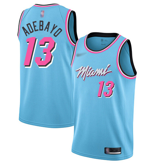 2020 Men's Miami Heat #13 Bam Adebayo Blue Basketball Swingman City Edition 2019-20 Jersey