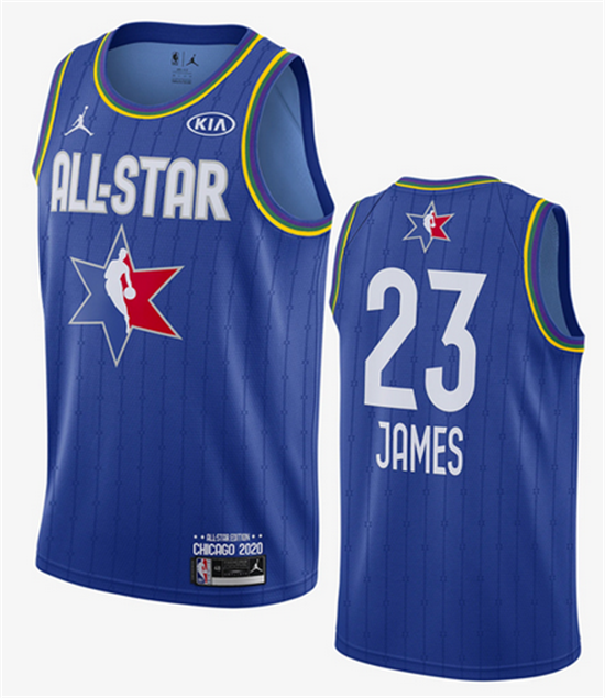 2020 Men's Los Angeles Lakers #23 LeBron James Blue Jordan Brand All-Star Game Swingman Stitched NBA