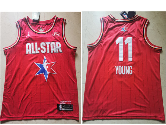 2020 Men's Atlanta Hawks #11 Trae Young Red Jordan Brand All-Star Game Swingman Stitched NBA Jersey