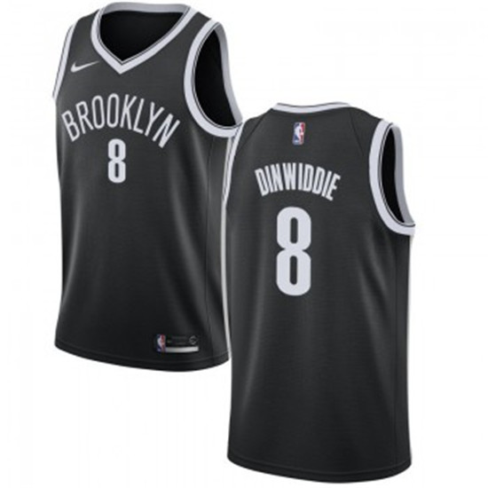 2020 Men's Brooklyn Nets #8 Spencer Dinwiddie Swingman Black Icon Edition Nike Jersey