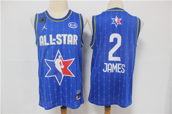 2020 Men's Los Angeles Lakers #2 LeBron James Blue Jordan Brand All-Star Game Swingman Stitched NBA