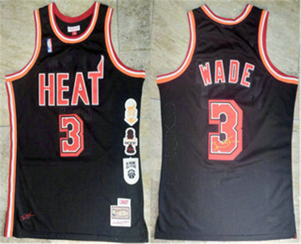 2020 Miami Heat #3 Dwyane Wade Black Retirement Edition Hardwood Classics Soul AU Stitched Throwback