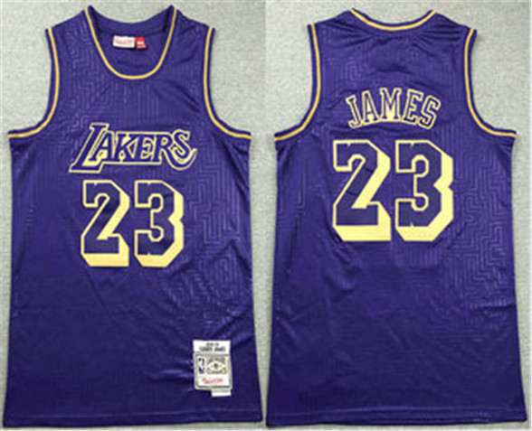 2020 Los Angeles Lakers #23 LeBron James 2018-19 Purple Hardwood Classics Soul Swingman Throwback Je