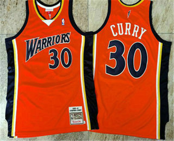 2020 Golden State Warriors #30 Stephen Curry 2009-10 Orange Hardwood Classics Soul AU Throwback Jers