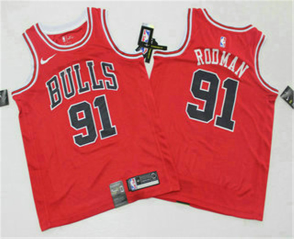 2020 Chicago Bulls #91 Dennis Rodman Red 2019 Nike Swingman Printed NBA Jersey