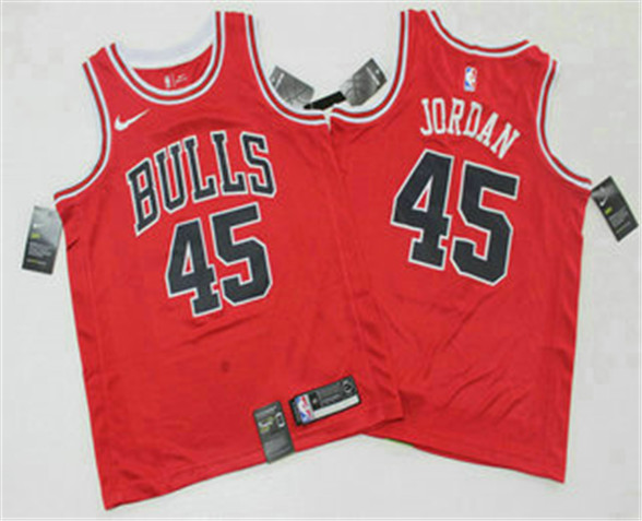2020 Chicago Bulls #45 Michael Jordan Red 2019 Nike Swingman Printed NBA Jersey