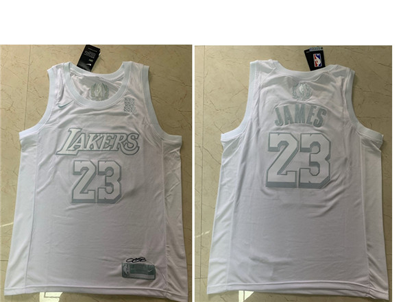2020 Los Angeles Lakers #23 Lebron James White MVP Nike Swingman Stitched NBA Jersey
