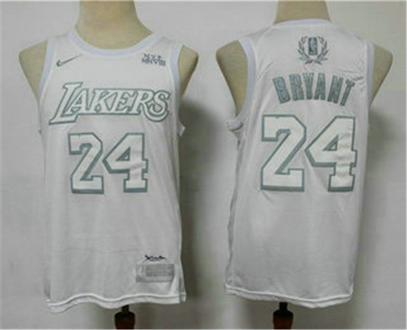 2020 Los Angeles Lakers #24 Kobe Bryant White MVP Nike Swingman Stitched NBA Jersey