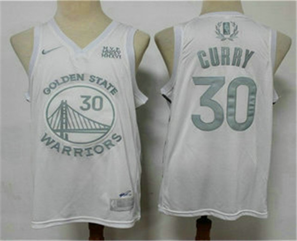 2020 Golden State Warriors #30 Stephen Curry White MVP Nike Swingman Stitched NBA Jersey