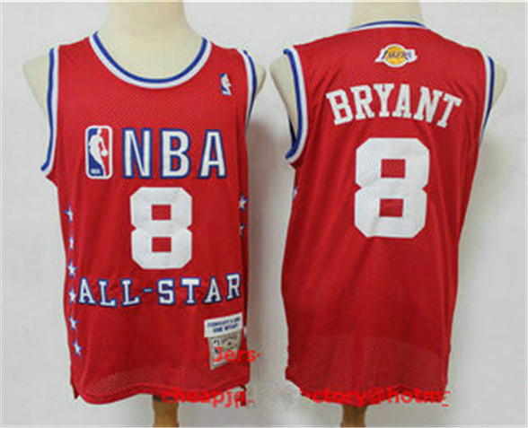 2020 Los Angeles Lakers #8 Kobe Bryant Red 2003 All Star Swingman Throwback Jersey